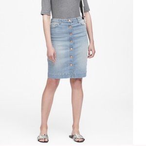 Banana Republic Button Down Jean Pencil Skirt